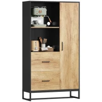 HOMCOM Tall Kitchen Cupboard, Freestanding Kitchen Pantry Cabinet with Adjustable Shelves, Drawers and Soft Close Door, 160cm(m-11)