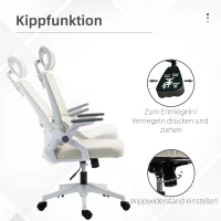 Vinsetto Bürostuhl Schreibtischstuhl Office-Stuhl, höhenverstellbar, 1 Kopfstütze, 60 x 61 x 121,5 cm Beige(m-5)