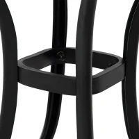 Outsunny Cast Aluminium Bistro Table, Outdoor Square Side Table with Umbrella Hole, Garden Table for Balcony, Black(m-9)