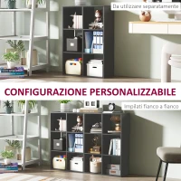 HOMCOM Libreria a Cubi con 6 Ripiani Portaoggetti, in Legno, 61.5x29.5x91.5 cm, Nero(m-4)