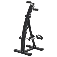 HOMCOM Vélo d'appartement pédalier rééducation bras jambes 40L x 42,5l x 100H cm hauteur guidon réglable noir(m-11)