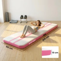 SPORTNOW Tappetino Gonfiabile per Ginnastica, 3,05 m con Pompa Elettrica e Borsa(m-3)