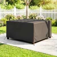 Outsunny Schutzhülle für Gartenmöbel Winterfest Wasserdicht Abdeckung Anti-UV Abdeckplane 420D Oxford Gewebe 125x125x74cm Schwarz(m-7)