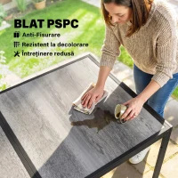 Outsunny Masă de grădină exterior pentru 6 persoane, balcon pentru terasă, pentru dining în aer liber(m-6)