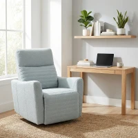 HOMCOM Fauteuil inclinable, fauteuil de relaxation avec repose-pieds, pivotant à 360°, basculant, 82 x 90,5 x 101 cm, gris-bleu(m-11)