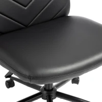HOMCOM Home Office Desk Chair Height Adjustable Swivel Chair Cross Legged Wide Seat Swivel Wheels Black(m-12)
