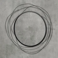 HOMCOM Espelho Redondo em Metal Aramado Preto Decoração Estilo Moderno Diâmetro Φ65 cm(m-5)