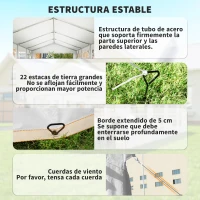 Outsunny Carpa para Fiestas 4x8 m Carpa de Jardín con Paredes Extraíbles Puerta y Ventanas UPF50+ para Boda Camping Blanco(m-6)