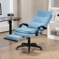 Vinsetto Massage-Bürostuhl, Schreibtischsessel mit Massagefunktion, höhenverstellbarer, ergonomischer Drehstuhl, Nylon, Blau(m-10)