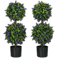 HOMCOM Conjunto de 2 plantas artificiais, planta artificial resistente a UV em vaso, planta de 70 cm para sala de estar, jardim(m-7)