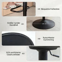 HOMCOM Barhocker 2er Set Drehbar Barstuhl mit Armlehnen und Rückenlehne für Küche(m-7)