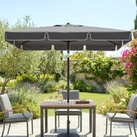 Outsunny Parasol de jardin Parasol droit rectangulaire inclinable alu métal polyester haute densité 2 x 1,3 m gris(m-10)