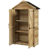 Outsunny Armoire de jardin abri jardin remise pour outils sur pied toit en asphalte imperméable doubles portes verrouillables(m-12)
