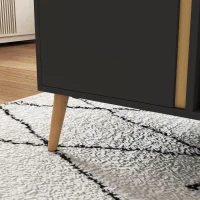 HOMCOM Coffee Table for Living Room, Modern Centre Table with Storage Compartments and Cabinets, Rectangular Side Table, 115x 58x 45cm, Grey(m-9)
