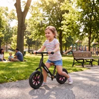 AIYAPLAY 11.2" Balance Bike for 2-5 Years, Toddler Bike with Lighting Wheels, Adjustable Seat & Handlebar, Black(m-9)