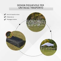 Outsunny Gazebo Pieghevole 6x3m, Richiudibile e Pop up da Giardino in Acciaio e Tessuto Bianco, per Eventi o Campeggio con Borsa da Viaggio(m-7)