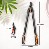 Outsunny Set da Giardinaggio 2 Pezzi con Troncarami e Cesoie, con Impugnatura Morbida e Blocco di Sicurezza(m-14)