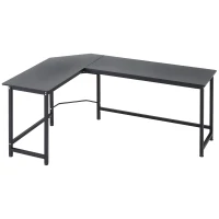Vinsetto Computertisch Schreibtisch Eckschreibtisch höhenverstellbar Metall Schwarz 168 x 120 x 75 cm(m-11)