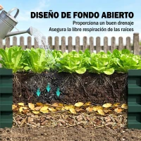 Outsunny Juego de 2 Jardineras Exterior Grandes de Acero Galvanizado Huertos Urbanos para Terraza Jardín 110x50x30 cm Verde(m-5)