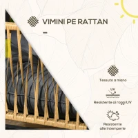 Outsunny Set da Giardino 4 Pezzi in Rattan con Divanetto, 2 Sedie e Tavolino da Caffè, Grigio e Marrone(m-4)