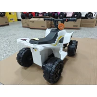 AIYAPLAY Kinder Quad Elektro 6V Kinderquad mit Lithium-Akku Vorwärtsfunktion Lenkerknopf-Steuerung 1,5-2 Jahre Weiß(m-10)