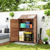 Outsunny 103.5 x 59 cm Wooden Garden Shed - Brown(m-10)