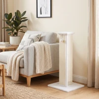 PawHut Griffoir pour chat poteau griffoir chat en sisal et peluche, boule suspendue base stable 41 x 41 x 81 cm blanc et crème(m-2)