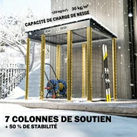 Outsunny Abri de jardin 2,3m² - pour Outils - cabanon Porte verrouillable - dim. 191L x 130P x 166,5-183H cm - acier(m-5)