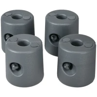 Outsunny Lot de 4 Pieds de tonnelle pop-up remplis d'eau ou de sable pieds de sol pour pavillon en HDPE avec vis de sécurité(m-1)
