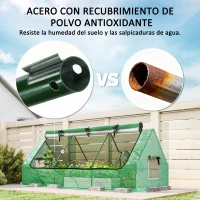 Outsunny Invernadero de Terraza Mini Invernadero 240x90x90 cm con Ventanas de Malla para Cultivar Verduras y Flores Verde(m-7)