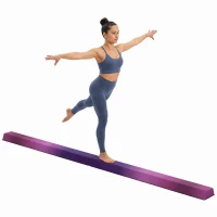 SPORTNOW Poutre de gymnastique pliable fond antidérapant, poignée de transport, 236 x 10/15 x 6,5 cm violet et rose(m-12)