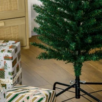 HOMCOM 6' Artificial Prelit Christmas Trees Holiday Décor with Colourful LED Lights, Pencil Shape, Steel Base(m-9)