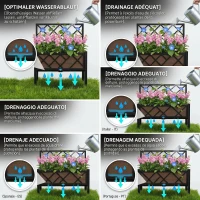 Outsunny Jardinieră Ridicată cu Spalier Decorativ pentru Plante Cățărătoare, pentru Sol sau Perete, 61x23x113 cm, Negru(m-5)