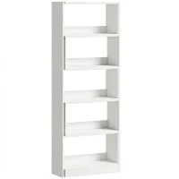 HOMCOM Estantería Expandible 5 Niveles Giratoria 350° Ancho Ajustable Convertible en en L Recta o Compacta 111,5x23,8x163,7 cm(m-1)