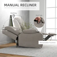 HOMCOM Recliner Chair, Microfibre Reclining Chair with Adjustable Leg Rest, Cup Holders, Recliner Armchair for Home Living Room, Brown(m-4)