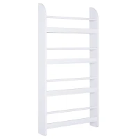 HOMCOM Estantería de Pared de Libros con 4 Estantes Librería Infantil para Hogar Oficina Carga 30kg 59x12x113 cm Blanco(m-11)