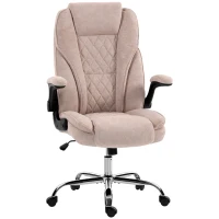 HOMCOM Fauteuil de bureau, chaise bureau ergonomique, hauteur réglable, accoudoirs relevables, 70 x 70 x 114-122 cm, rose(m-16)