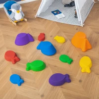 Outsunny Pedras de Equilíbrio, Pedras de Apoio, 11 Peças, empilháveis, antiderrapantes, robustas, para interior e exterior, suportam até 100 kg(m-6)