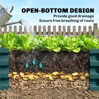 Outsunny Set of Two 100 x 60cm Steel Planter Boxes -Green(m-5)