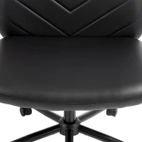 HOMCOM Home Office Desk Chair Height Adjustable Swivel Chair Cross Legged Wide Seat Swivel Wheels Black(m-11)