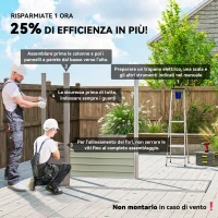 Outsunny Capanno Porta Attrezzi con 2 Prese d'Aria e Chiavistello, in Acciaio, 249x121x183 cm, Grigio Chiaro(m-3)