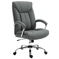 Vinsetto Sedia da Ufficio Imbottita e Girevole in Tessuto Traspirante, 65x78x110-120cm, Grigio(m-11)