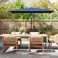 Outsunny Sombrilla de Aluminio 198x294x255 Parasol Rectangular de Jardín Inclinable con Manivela y Poste Desmontable Azul Marino(m-8)