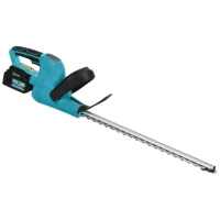 Outsunny 20" Cordless Hedge Trimmer, 18V Electric Hedge Cutter with 51cm Dual Action Blade, 2 x 4000mAh Batteries and Brushless Motor for Garden Branches, Shrubs, Twigs, Blue(m-1)