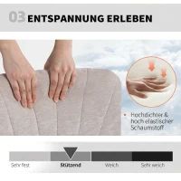 HOMCOM Homeoffice Stuhl Schreibtischstuhl mit Leinenoptik Höhenverstellbar Schneidersitz Drehstuhl mit Wippfunktion, Beige(m-6)