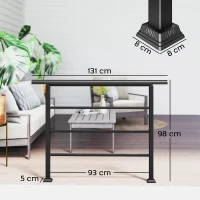 Outsunny Barandilla de Escalera 131 cm Pasamanos para Escalera con Kit de Instalación Ángulo Ajustable para 1-4 Escalones Negro(m-3)