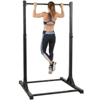 SPORTNOW Station de musculation et barre de traction power tower 200 kg avec 8 niveaux de hauteur noir(m-12)