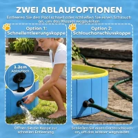 PawHut Faltbarer Hundepool für Große und Extra Große Hunde, mit Anti-Rutsch-Boden für Enten, Innen- und Außen, 160x30cm(m-6)