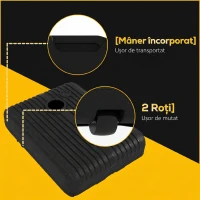 Bază Outsunny pentru Umbrelă de Grădină Umplută cu Apă și Nisip 70-90 kg, Roți și Mâner din HDPE, 80x60 cm, Negru(m-7)