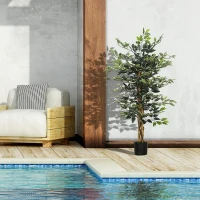 HOMCOM Set of Two Artificial Ficus Trees(m-6)
